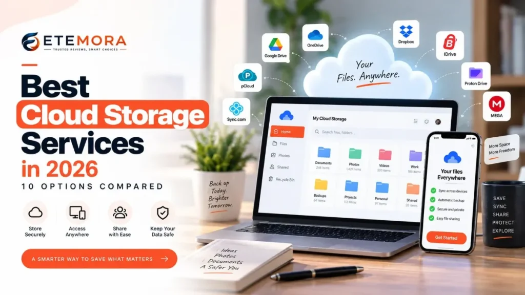 Best cloud storage services in 2026 compared, including Google Drive, OneDrive, Dropbox, pCloud, Proton Drive and MEGA