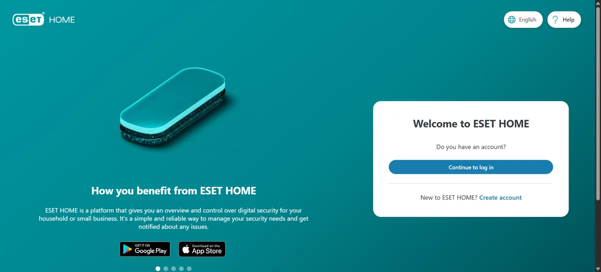 ESET HOME official website screenshot 2026