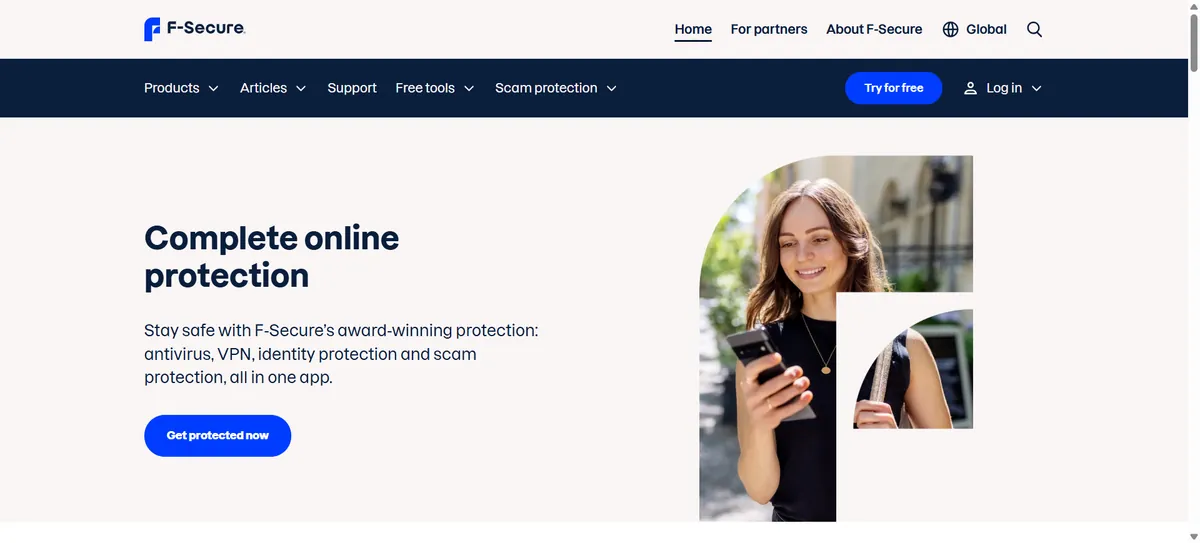 F-Secure official website screenshot 2026