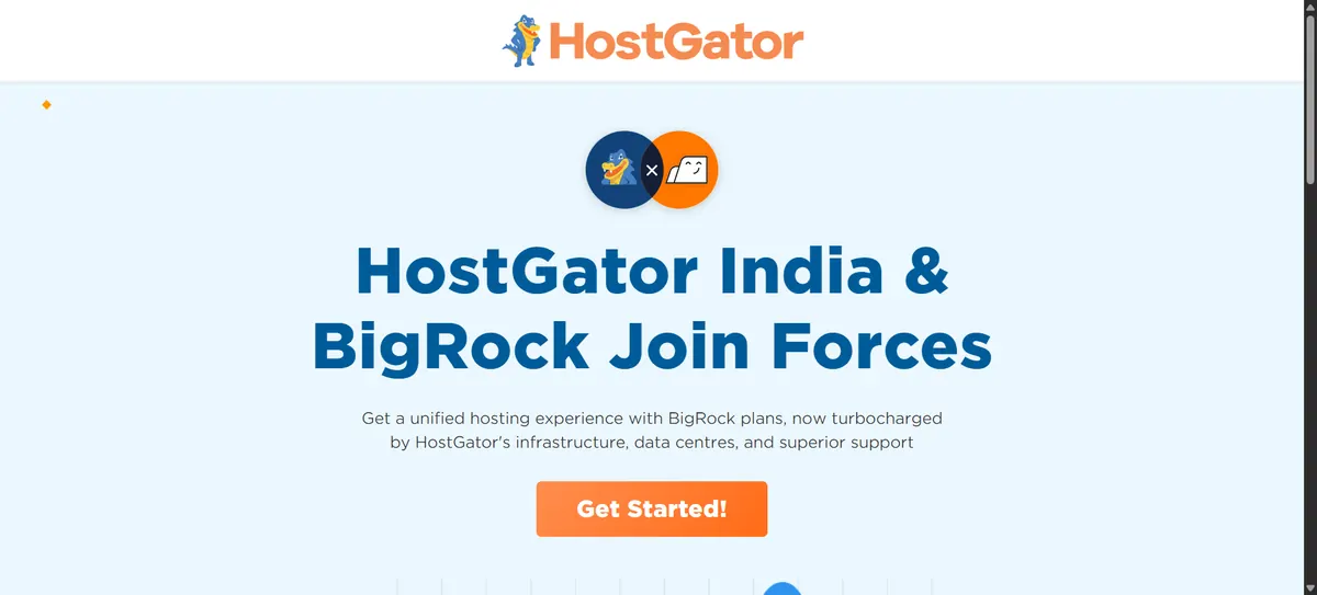 HostGator website showing its shared hosting brand