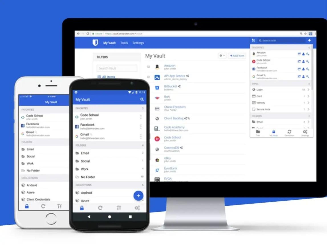 NordPass vault shown across desktop, tablet and mobile devices