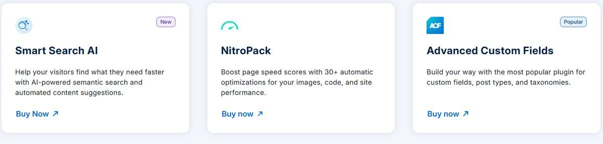 WP Engine ecosystem tools: Smart Search AI, NitroPack and Advanced Custom Fields