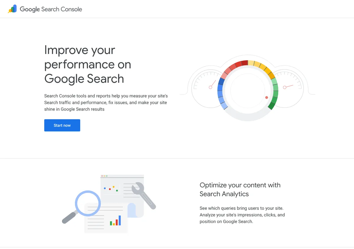 Google Search Console overview page for tracking SEO performance on Google Search