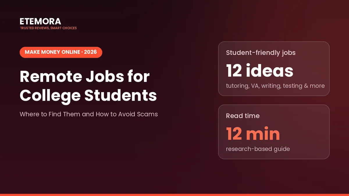 Remote jobs for college students 2026 guide: 12 jobs, scam checks and tax basics