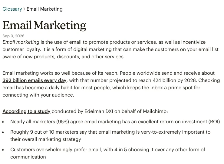 What is email marketing: Mailchimp's definition of email marketing and how email campaigns work